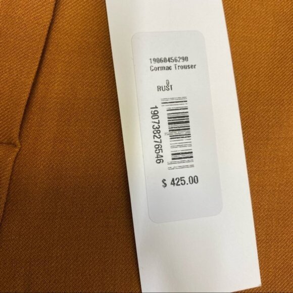 NWT Veronica Beard Cormac Trouser Pant Cropped In Rust Women Size 0 - Picture 6 of 8